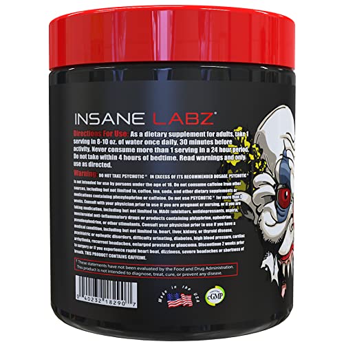 Insane Labz Psychotic, High Stimulant Pre Workout Powder, Extreme Lasting Energy Insane LabzBuy Supplements Australia