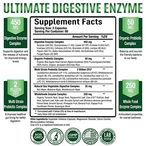 Purely Optimal Premium Digestive Enzymes Plus Prebiotics & Probiotics - for Better Digestio Purely OptimalBuy Supplements Australia