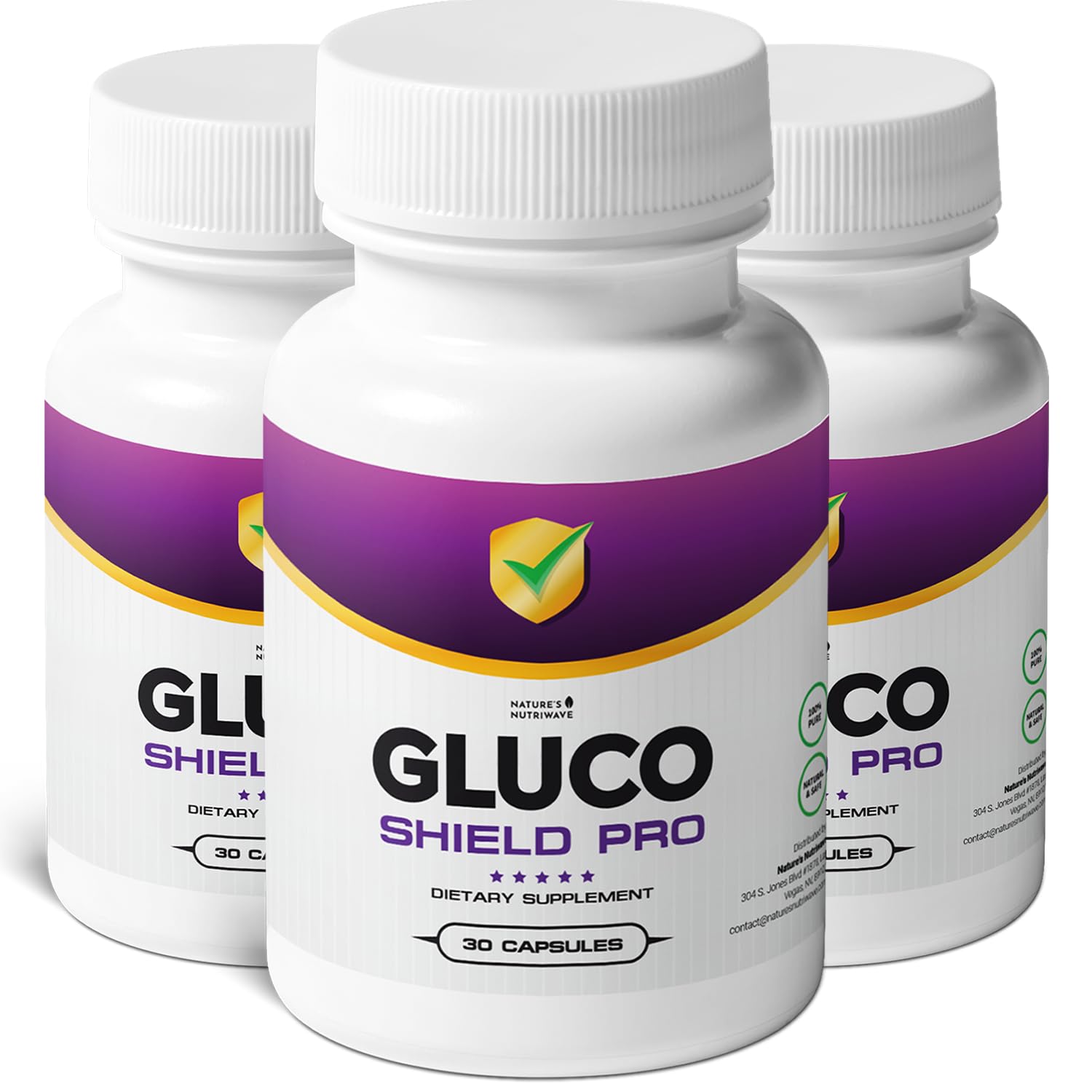 GlucoShield Pro - Natural Supplement with Vitamins B1, B2, B6, Magnesium, Zinc & Calcium | Non-GMO, Stimulant-Free, Easy-to-Take | Made in the USA, GMP-Certified | 30 Capsules, 3 Month Supply Nature’s NutriWaveBuy Supplements Australia