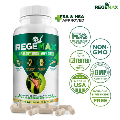 AURA VITAMINS REGEMAX regenerates and Helps Alleviate Joint discomfort Supplement, Snail Protein, Boswellia Serrata, and Turmeric – 60 Caps. (2) AURA VITAMINSBuy Supplements Australia