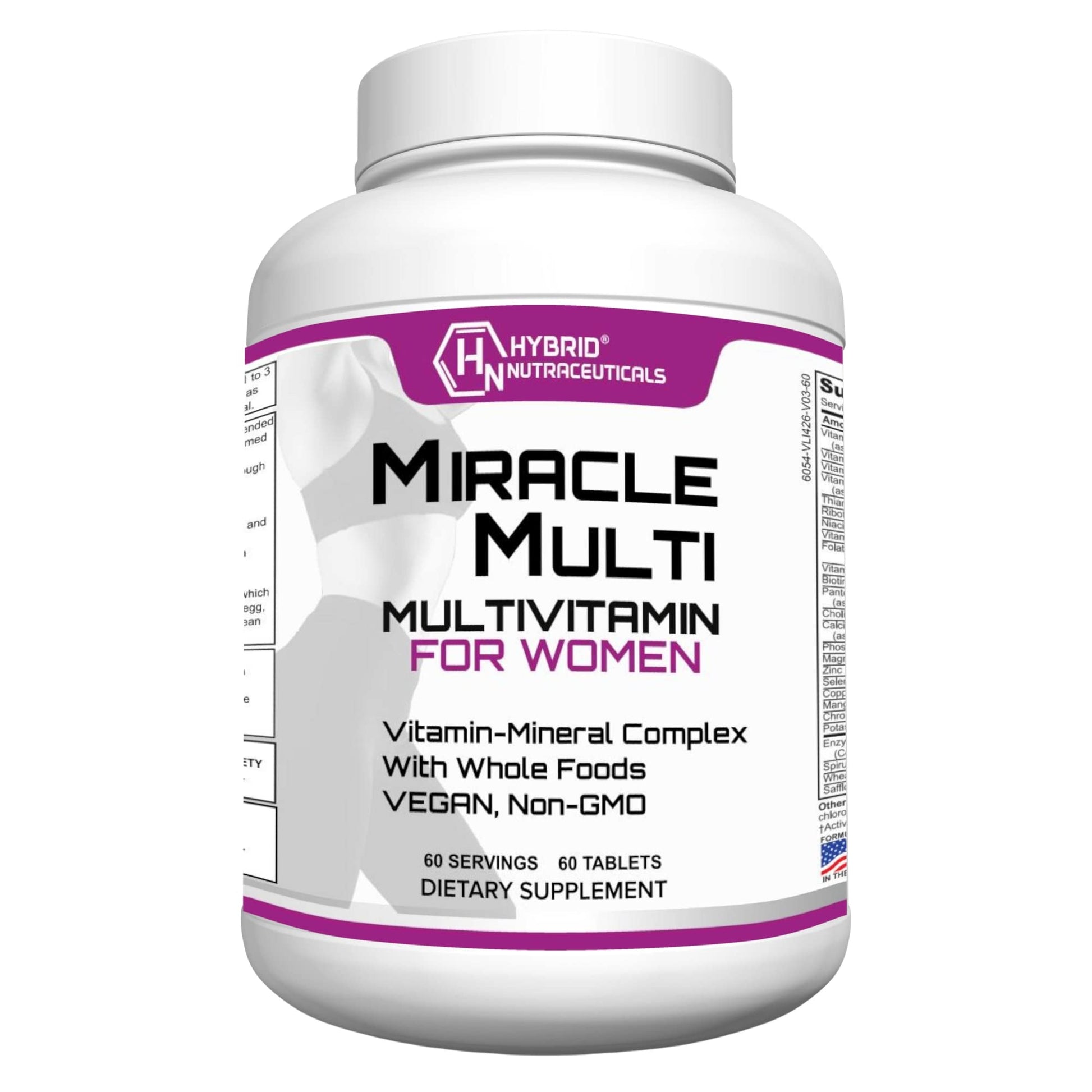 Hybrid Nutraceuticals MiracleMulti Women Multivitamin with Probiotics, Biotin, Folic Acid, Enzymes + Fruit & Vegetable Blend - Immune Support, Heart Health, Energy: 60 Servings (Non-GMO) Hybrid NutraceuticalsBuy Supplements Australia