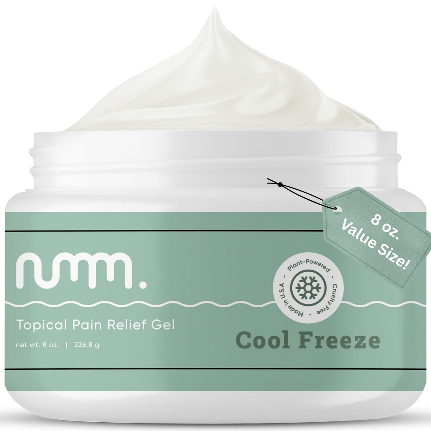 numm Cool Pain Relief Gel – Instant Cold Therapy for Joint & Muscle Pain, Strain & Soreness – Menthol Cream 8oz – Vegan, Alcohol-Free Cooling Relief for Post-Workout Recovery numm.Buy Supplements Australia