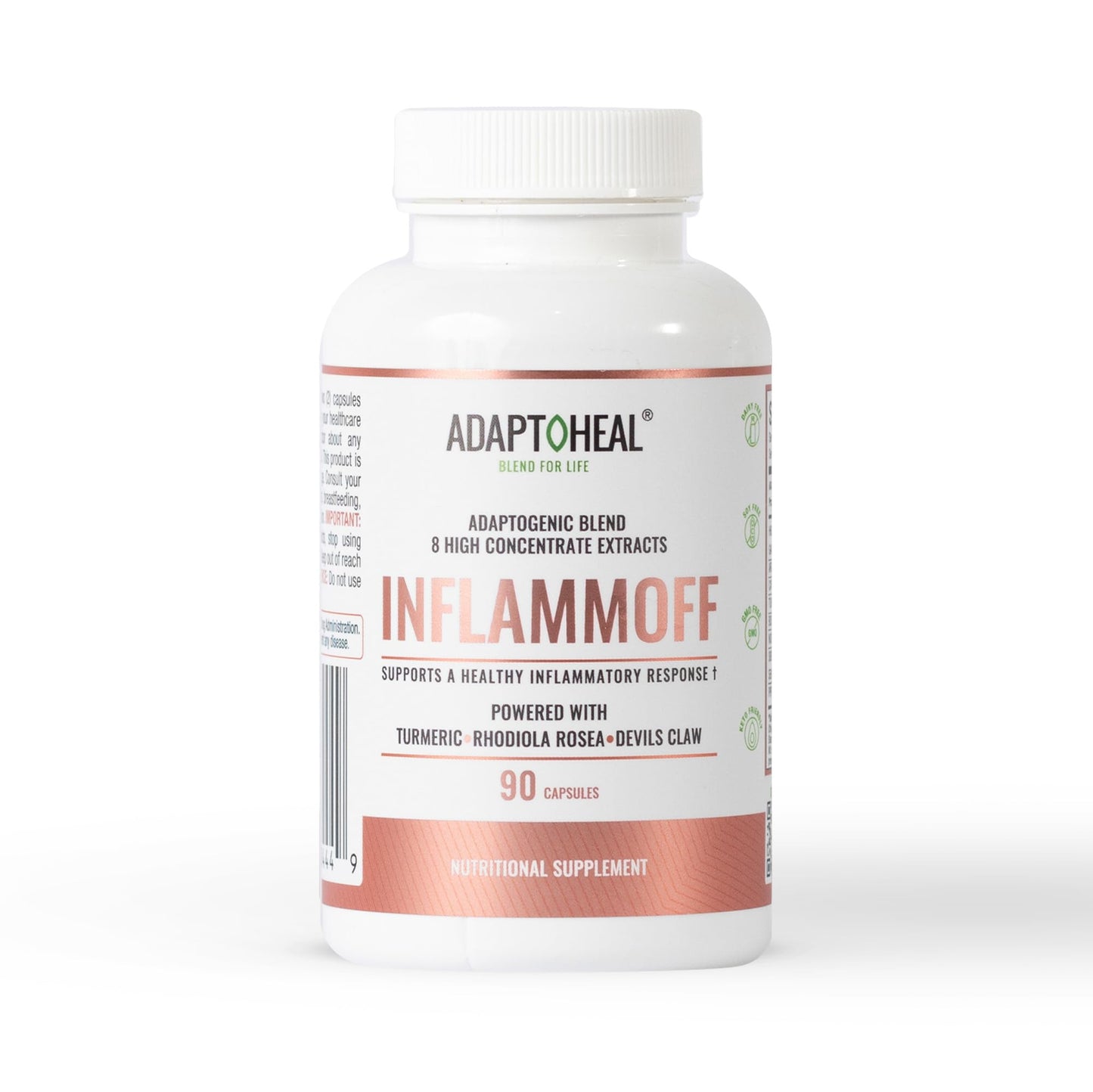 ADAPTOHEAL Inflammoff - Adaptogenic Supplement Designed to Support Joint, Muscle and Tissue Inflammation Naturally, 8 Highly Concentrated extracts with Turmeric and Rhodiola rosea (90 Capsules) ADAPTOHEALBuy Supplements Australia
