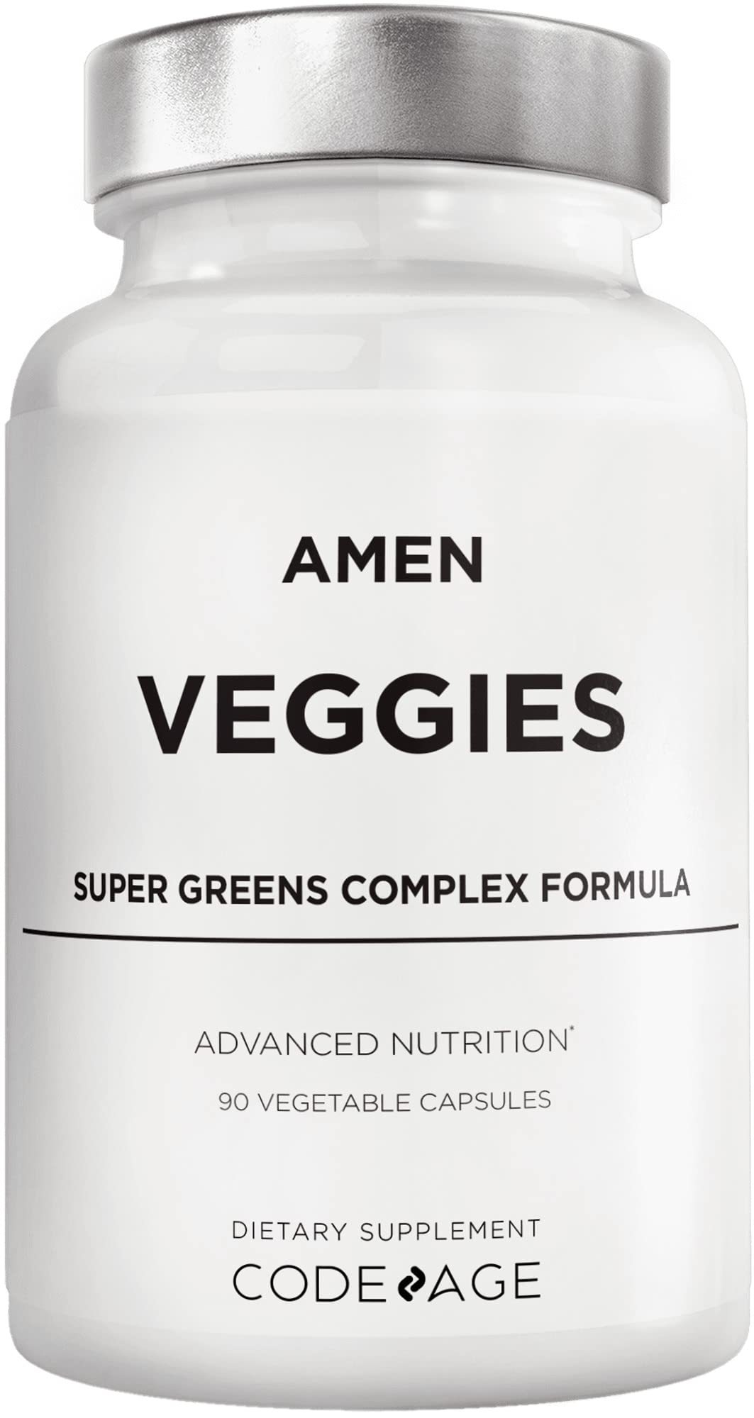 Amen Veggies, Daily Veggies Vitamins Supplement, Vegetables Vegan Blend & Whole-Food Raw Greens Multivitamin Capsules, Mushroom Complex, Superfood, Minerals, Green Vegetable Nutrients, Non-GMO, 90 ct AmenBuy Supplements Australia