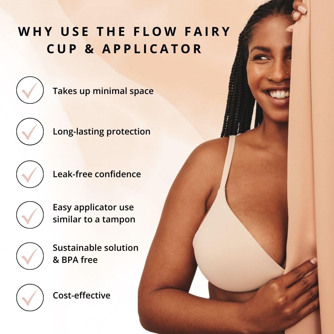 Flow Fairy Reusable Menstrual Cup with Applicator for Easy Insertion- 100% Medical Grade Silicone Period Cup Flow FairyBuy Supplements Australia
