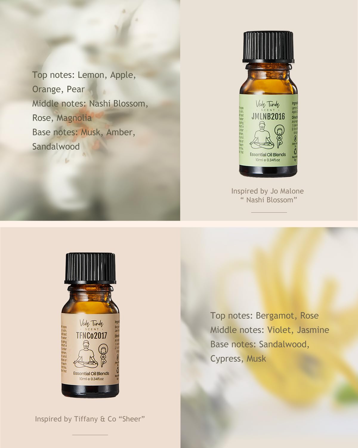 VTS Waterless Diffuser with Classic Perfume Scent Essential Oils Set, Perfume Collection VEDA TINDA SCENTBuy Supplements Australia