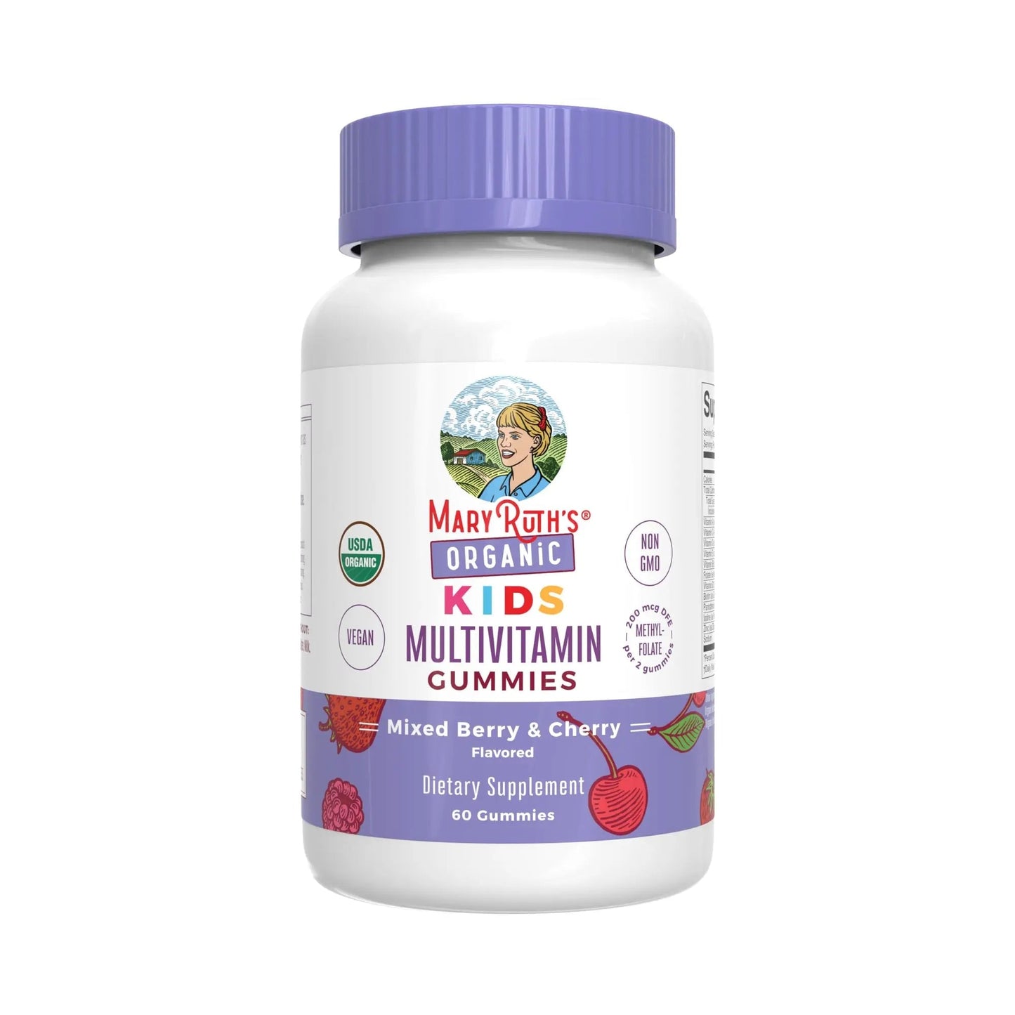 MaryRuth Organics Gummies for Kids–Multivitamin (Mixed Berry & Cherry), & Probiotic (Strawberry) | USDA Organic, No Gelatin! | MARYRUTH'S