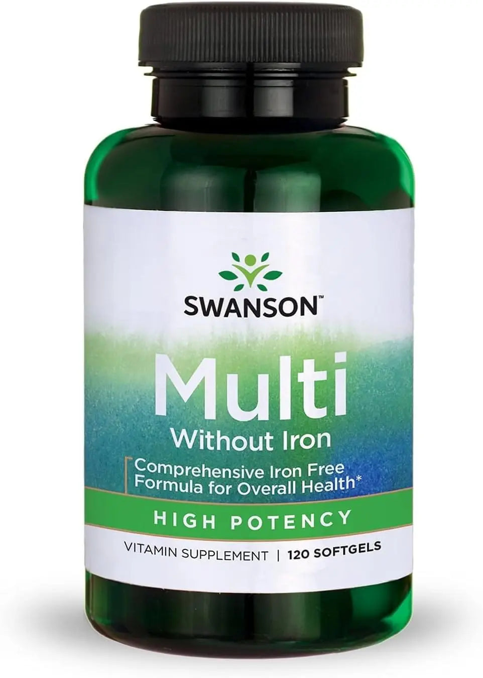 Swanson Multi Without Iron Multivitamin Health Supplement Iron-Free Formula 120 Softgels Sgels Swanson