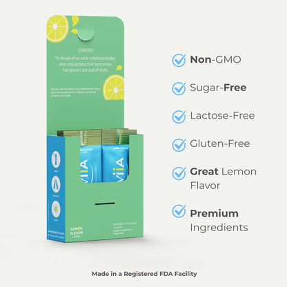 Previia – Pre-Drink Supplement | Nutrients Before Social Drinking | Cysteine, Choline, B-Complex, Magnesium, VIT C | Lemon Flavor | Soluble Drink | 6 Doses | Feel Better After Drinking PreviiaBuy Supplements Australia