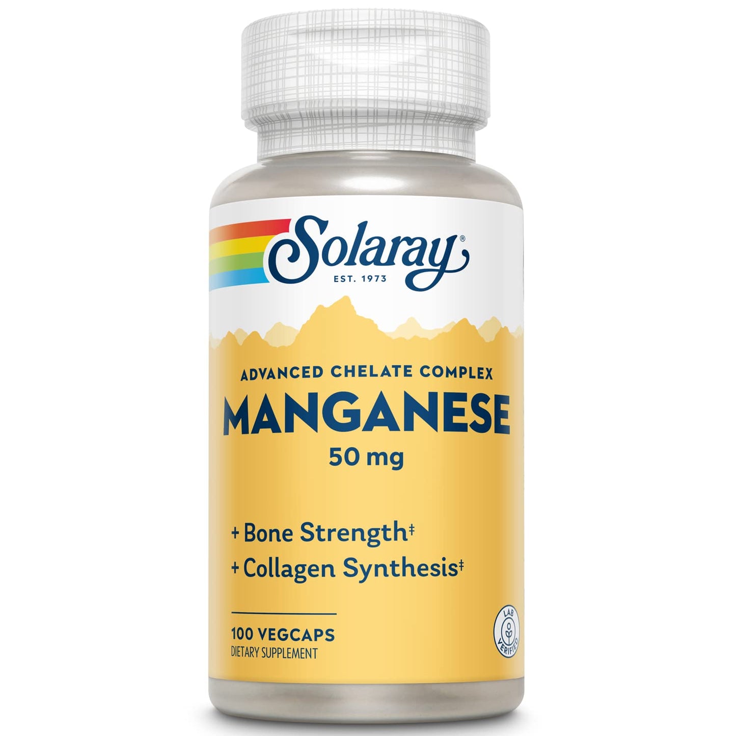 SOLARAY Manganese Supplement 50 mg - Essential Trace Minerals - Advanced Trace Mineral Supplements for Bone Strength and Bone Health Support - Lab Verified, 60-Day Guarantee, 100 Servings, 100 VegCaps SOLARAYBuy Supplements Australia