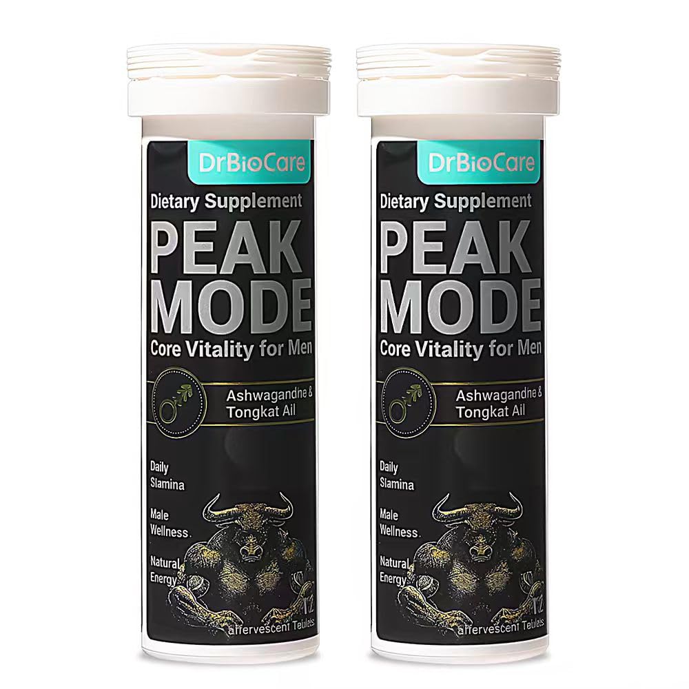 DrBioCare Peak Mode Core Vitality for Men 7-in-1 Effervescent Tablets | Tongkat Ali, Maca & L-Arginine，Ashwagandha, | Boost Stamina, Drive & Blood Flow for Good Performance | Berry Flavor 24 Tablets DrBioCareBuy Supplements Australia