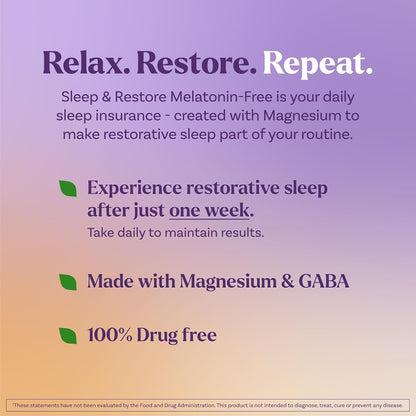 Natrol Sleep & Restore Magnesium Glycinate Blend Gummies, Magnesium for Sleep Aids for Adults, Melatonin-Free, Cherry Flavored, 30 Day Supply, 60 Gummies (Pack of 2) NatrolBuy Supplements Australia
