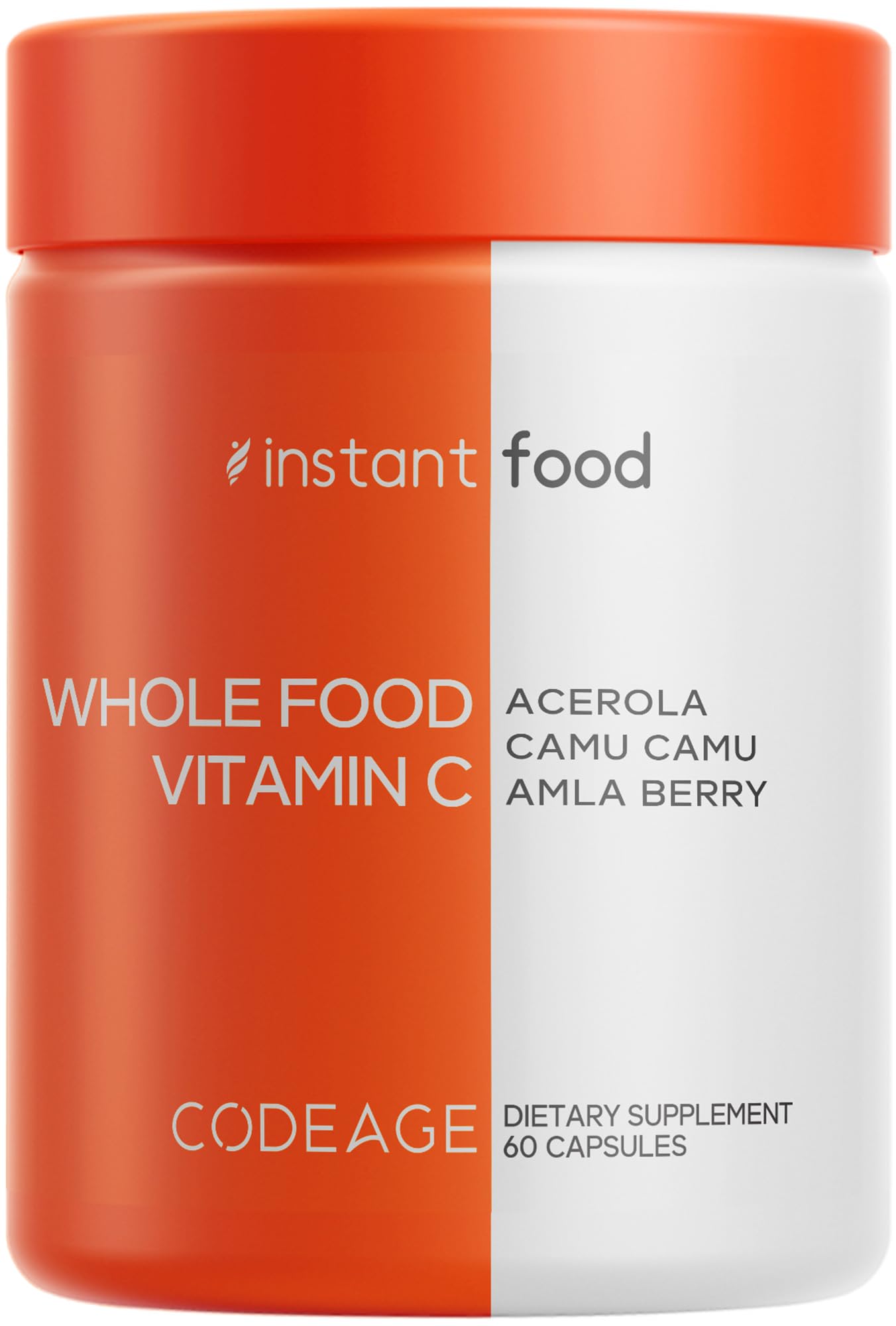 Codeage Whole Food Vitamin C Supplement - Acerola Cherry, Camu Camu, Amla Berry & Rose HIPS Blend - Citrus Bioflavonoids - Instantfood Energy Vitamins - 500mg Vitamin C Pills - Non-GMO - 60 Capsules CodeageBuy Supplements Australia