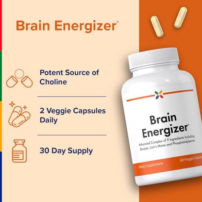 Stop Aging Now - Brain Supplement Complex - with Ginkgo Biloba, Lion's Mane, Bacopa, and DMAE - 60 Vegetarian Capsules - Advanced Blend Stop Aging NowBuy Supplements Australia