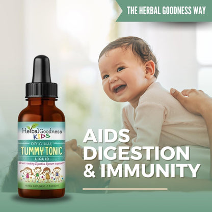 Kids Tummy Support Tonic Liquid Extract, Tasty Digestive System Support Supplement for Kids -1oz - Herbal Goodness Herbal GoodnessBuy Supplements Australia