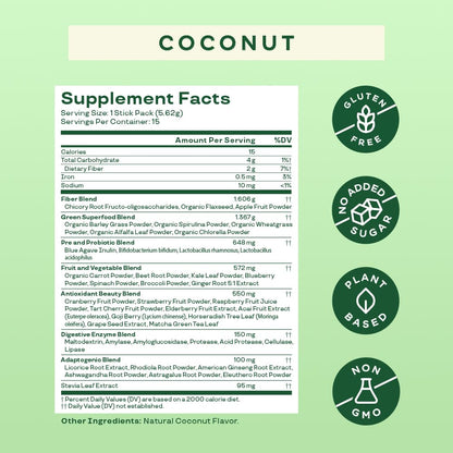 Bloom Nutrition Super Greens Powder Smoothie Mix, 15 Stick Packs - Probiotics Bloom NutritionBuy Supplements Australia