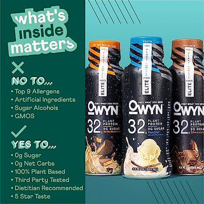 Pro Elite Vegan Plant-Based High Protein Keto Shake, No Nut Butter Cup, Zero Sugar OWYN Only What You NeedBuy Supplements Australia