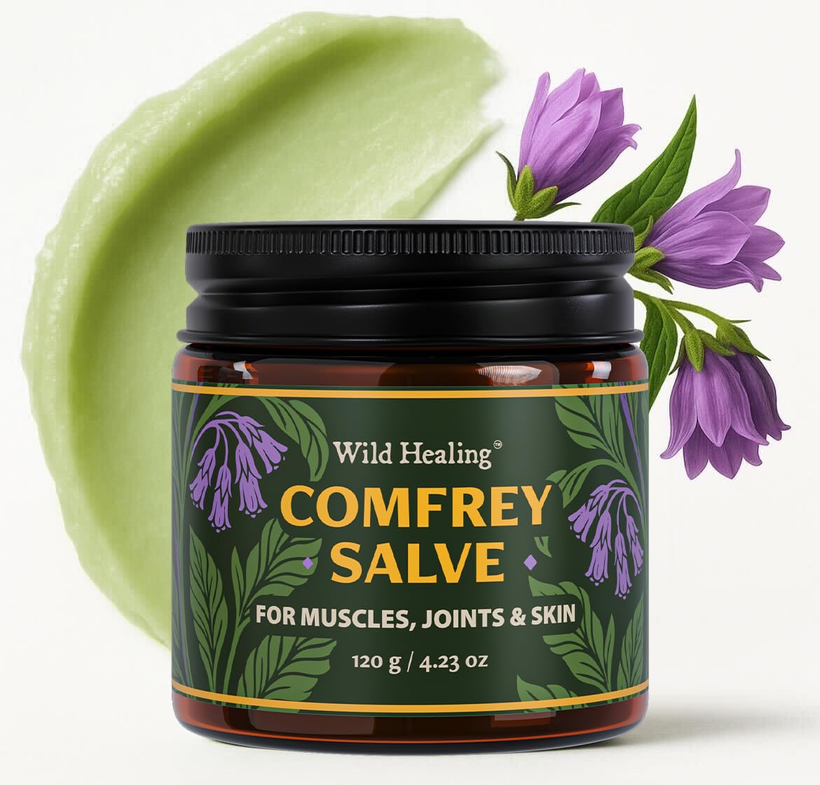 Wild Healing Comfrey Salve – Concentrated Herbal Balm with Arnica, Magnesium & MSM – Soothing Botanical Cream for Joints, Muscles & Dry Skin – 4.23 oz Wild HealingBuy Supplements Australia