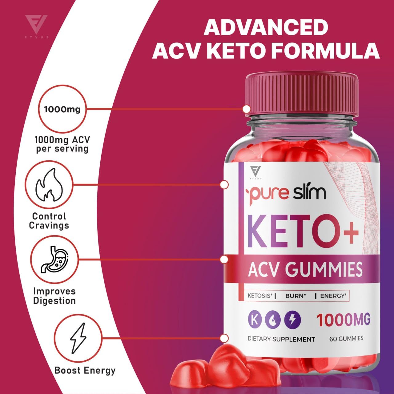 (2 Pack) Pure Slim Keto ACV Gummies, Pure Slim Keto ACV Gummies Advanced Kelly Clarkson FyvusBuy Supplements Australia