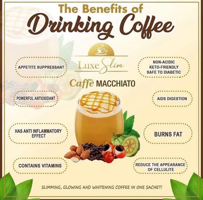 Luxe Slim Cafe Macchiato with Hydrolyzed Collagen & Glutathione, 21g x 10 Sachets, 0.74 Ounce Luxe SlimBuy Supplements Australia