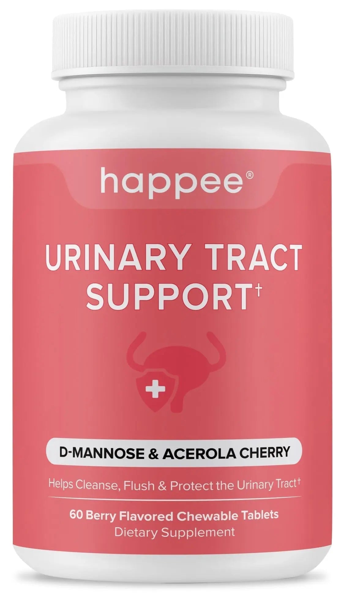 Happee Urinary Tract Health Supplement for Women & Men – Fast-Acting UTI Relief and Prevention, 500mg D-Mannose & Antioxidants, Supports Kidney and Bladder Health, Berry Flavor, 60 Chewables HappeeBuy Supplements Australia