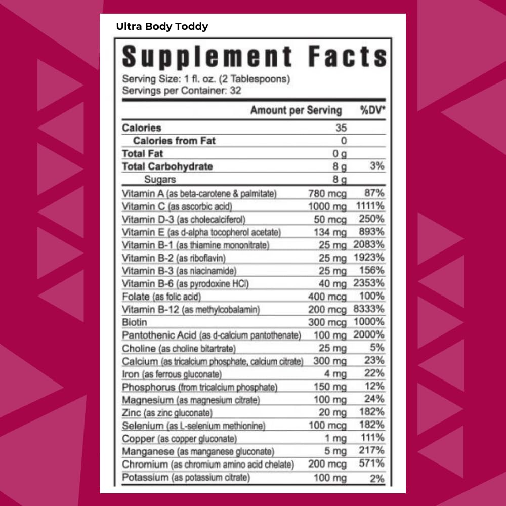 Youngevity Ultra Body Toddy - 100+ Nutrient Mega Multi-Vitamin Mineral Supplement for Men and Women - Enhanced Absorption - Phytonutrients - Amino Acids - (32 Fl Oz) YoungevityBuy Supplements Australia