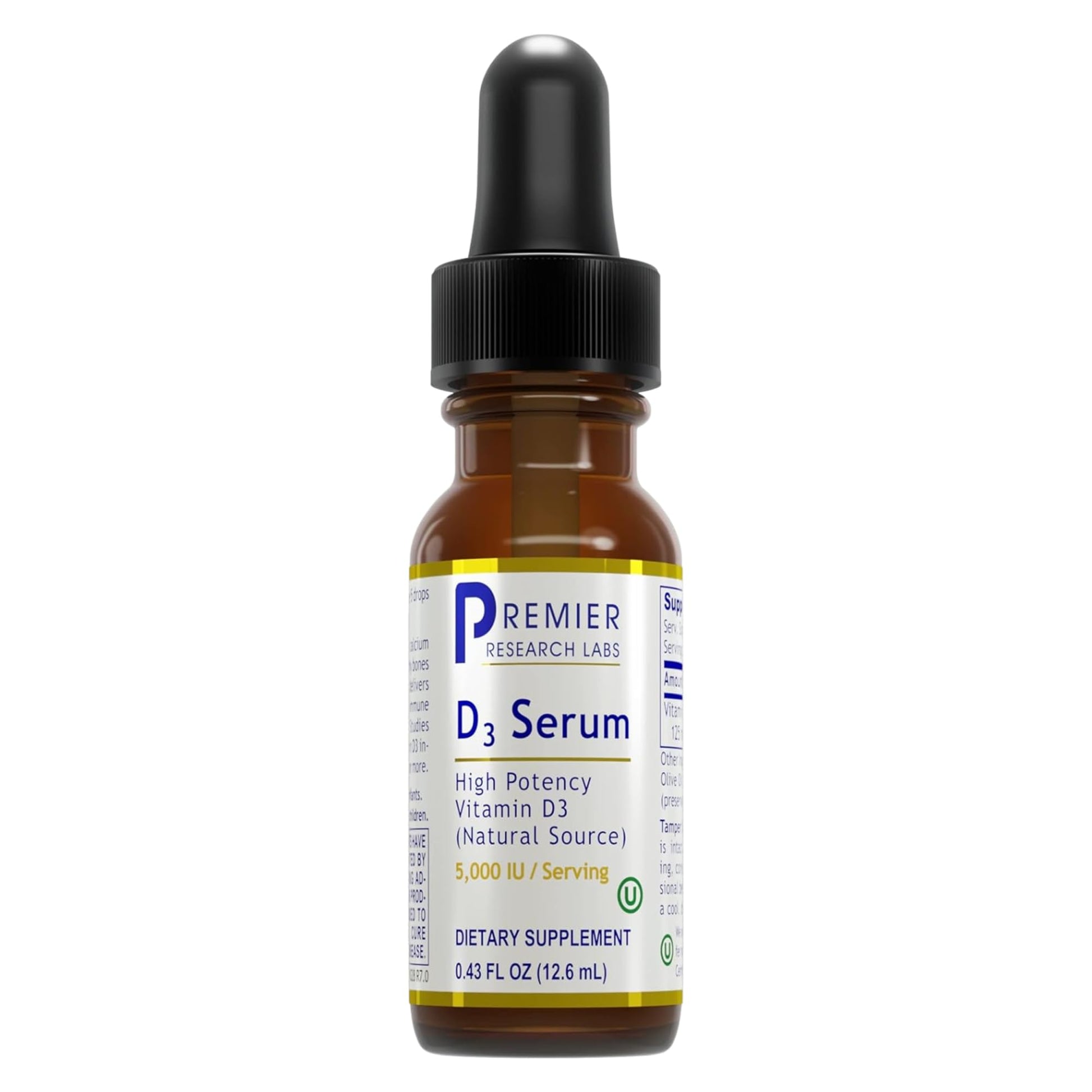 Premier Research Labs Vitamin D3 Serum - Liquid Vitamin D Oil Drops for Adults, Liquid Vitamin D3 5000 IU, Sublingual Vit D3 Liquid - 0.43 fl oz Premier Research LabsBuy Supplements Australia