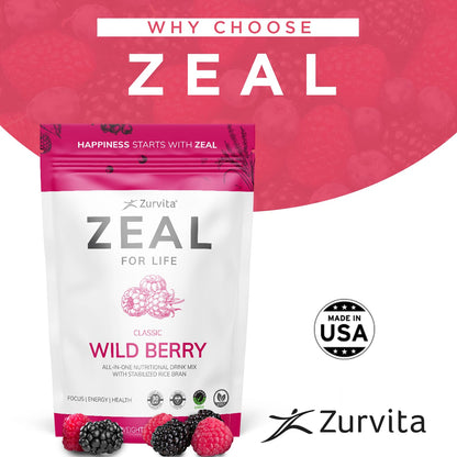 Zurvita - Zeal for Life 30-Day Wellness Bag - Wild Berry (Classic) - Nutritional Supplement for Vitality, Immunity, and Wellness - 420 Grams ZurvitaBuy Supplements Australia