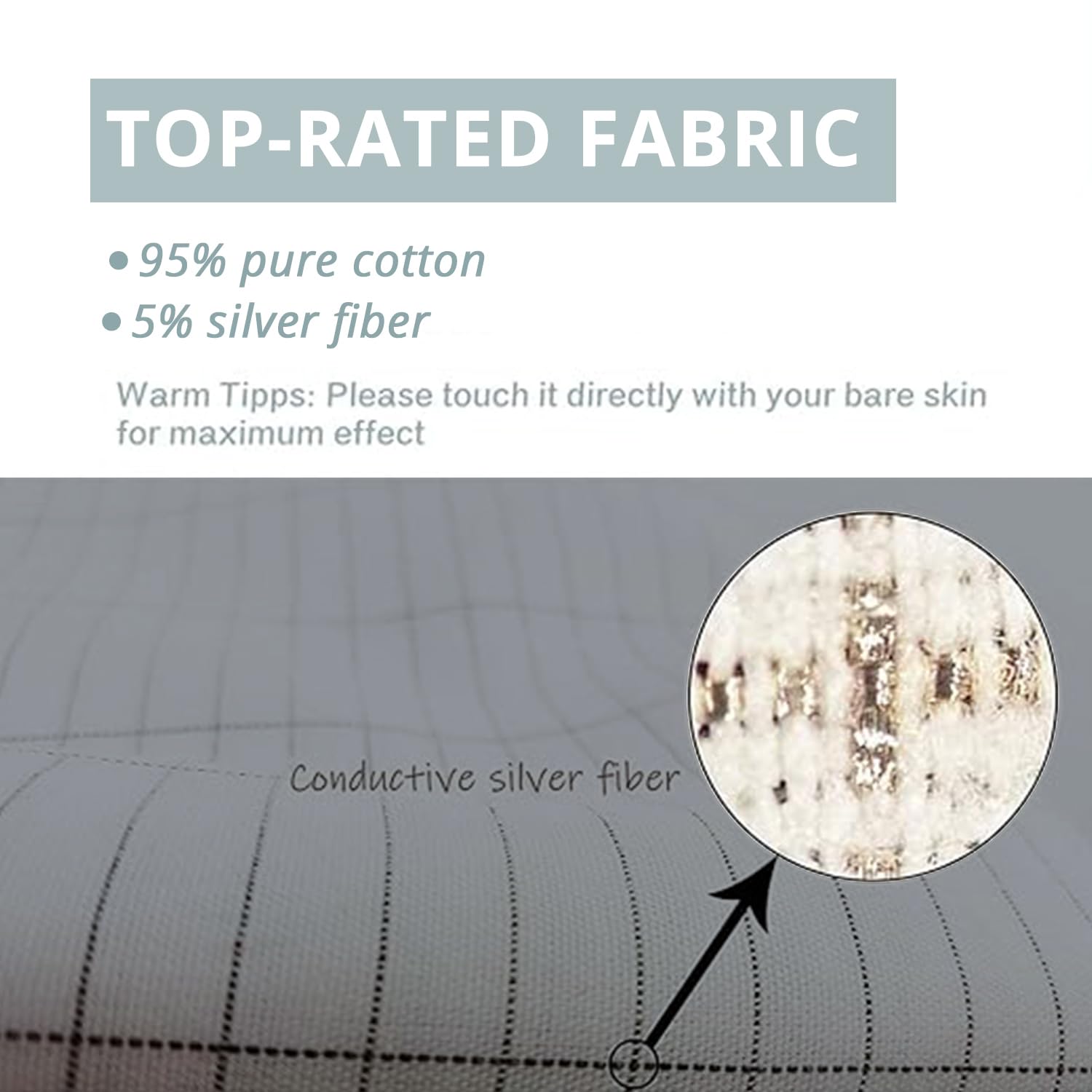Grounding Pillowcase Silver Fiber Grounding Pillow Case 20 * 30in with Conductive Cord CHIAOCHUTTYBuy Supplements Australia