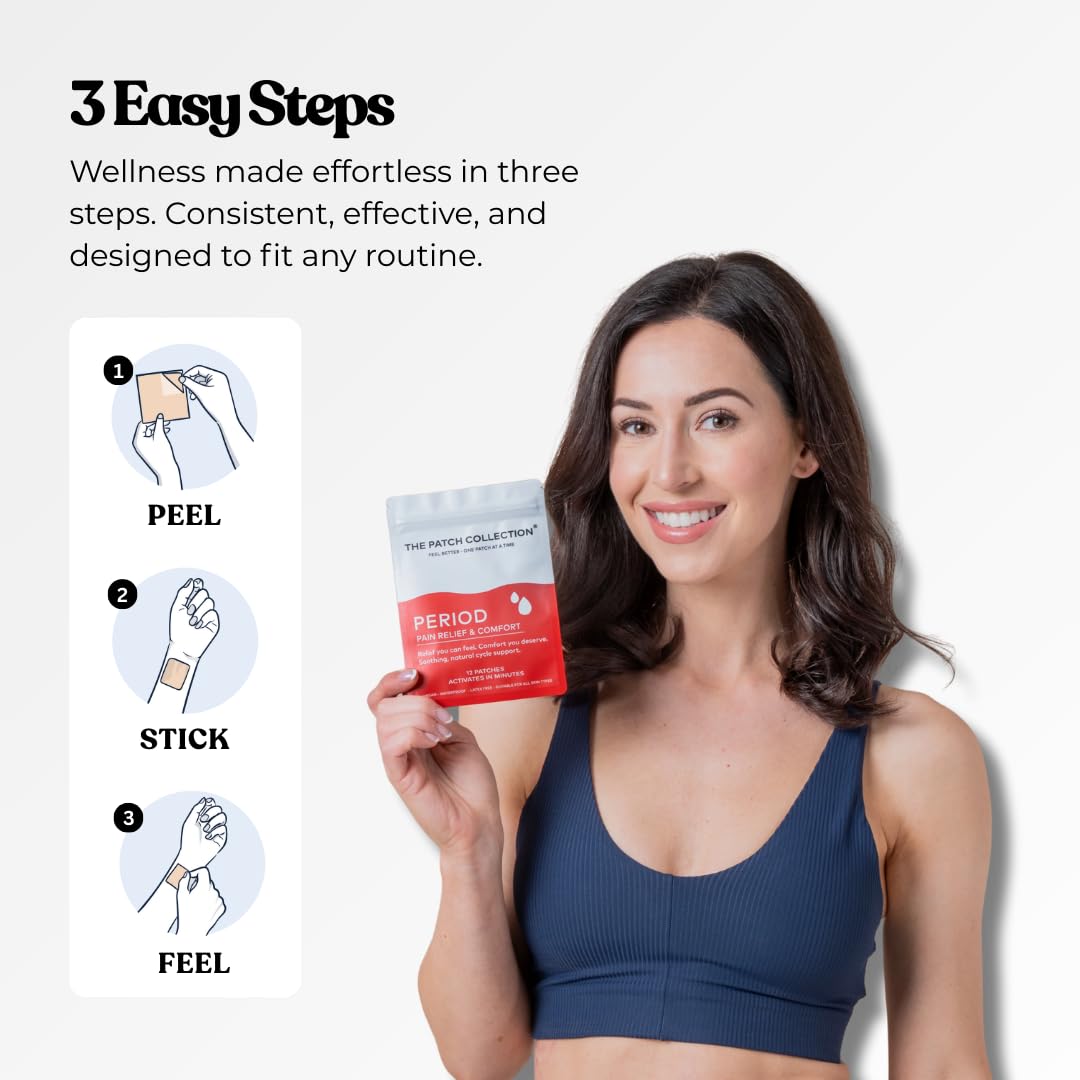 The Patch Collection® – Period Pain Relief Patch | Menthol, Turmeric, Valerian Root, Green Tea, Pomegranate Oil (Pack of 12) The Patch CollectionBuy Supplements Australia