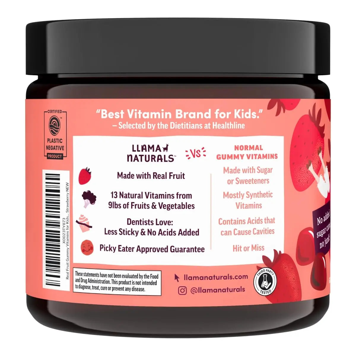 Llama Naturals Kids Multivitamin Gummies | Real Fruit, No Added Sugar Cane | Organic Vegan Toddler Whole Food Vitamins | Llama NaturalsBuy Supplements Australia