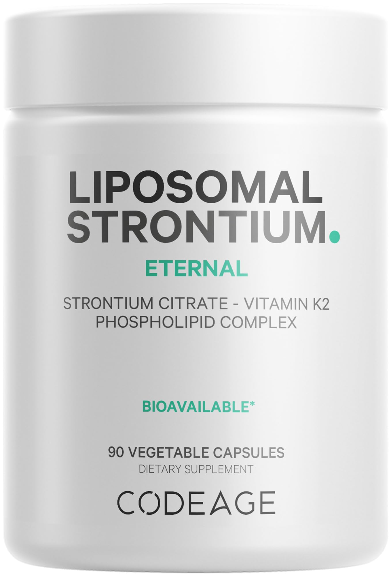 Codeage Liposomal Strontium Supplement - Strontium Citrate, Vitamin K2 MK-7, Liposomal Delivery, Non-GMO, Gluten-Free - 90 Capsules CodeageBuy Supplements Australia