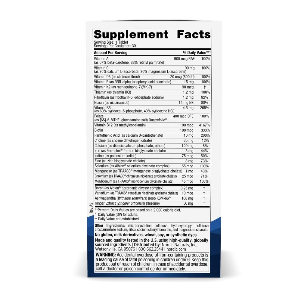Nordic Naturals Women’s Multivitamin One Daily - Skin, Hair, Energy, & Bone Support - Immunity Supplement