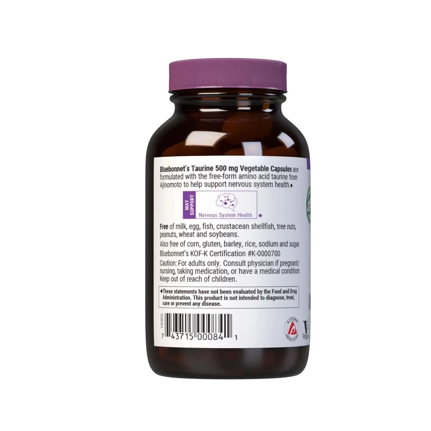 Bluebonnet Taurine 500 mg Vitamin Capsules, 50 Count BlueBonnetBuy Supplements Australia