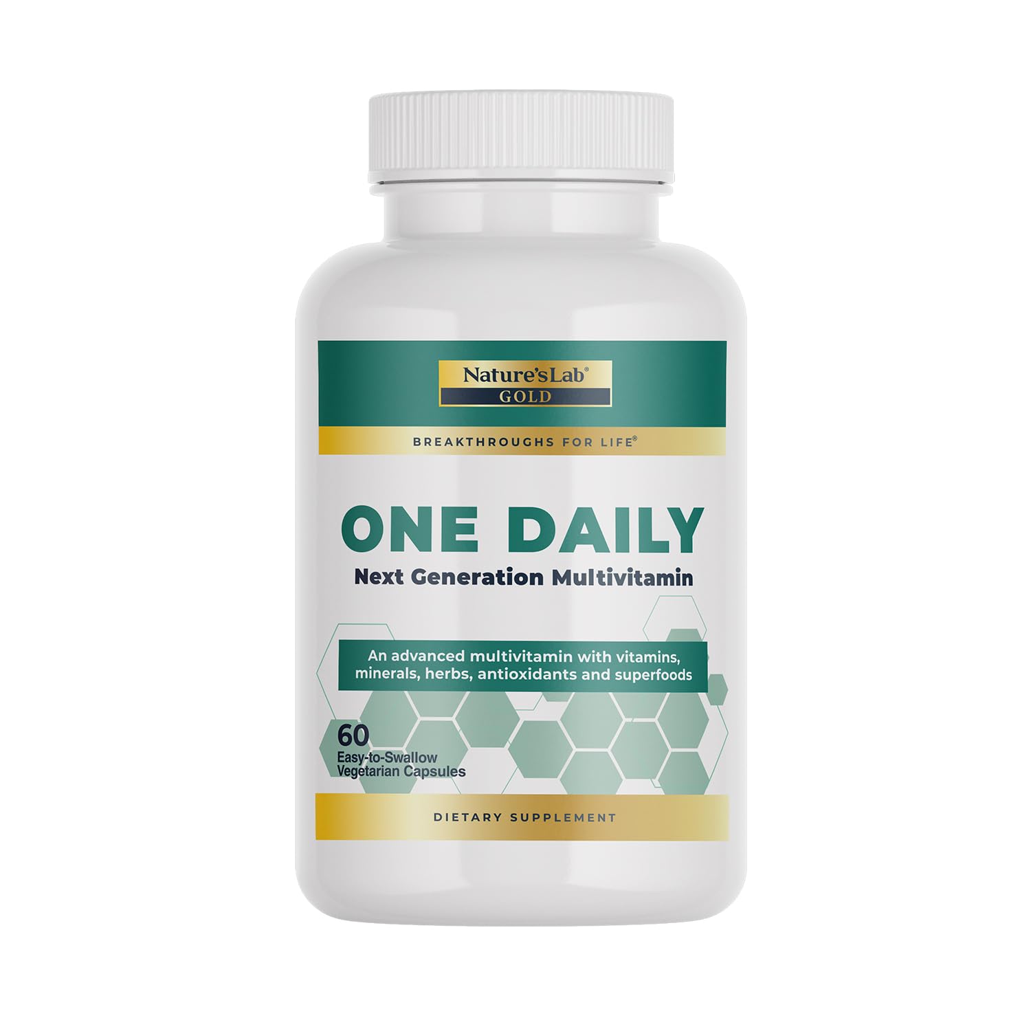 Nature's Lab Gold One Daily Multivitamin - Contains 19 Essential Vitamins & Minerals including Vitamin C, D3 & Zinc - 60 Capsules (2 Month Supply) Nature's LabBuy Supplements Australia