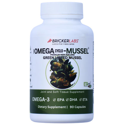 Bricker Labs Omega Cyclo - Mussel Joint Health Supplement, Premium New Zealand Green Lipped Mussel, Full Spectrum Omega Joint Supplements for Joint Health and Comfort, 90 Capsules Bricker LabsBuy Supplements Australia