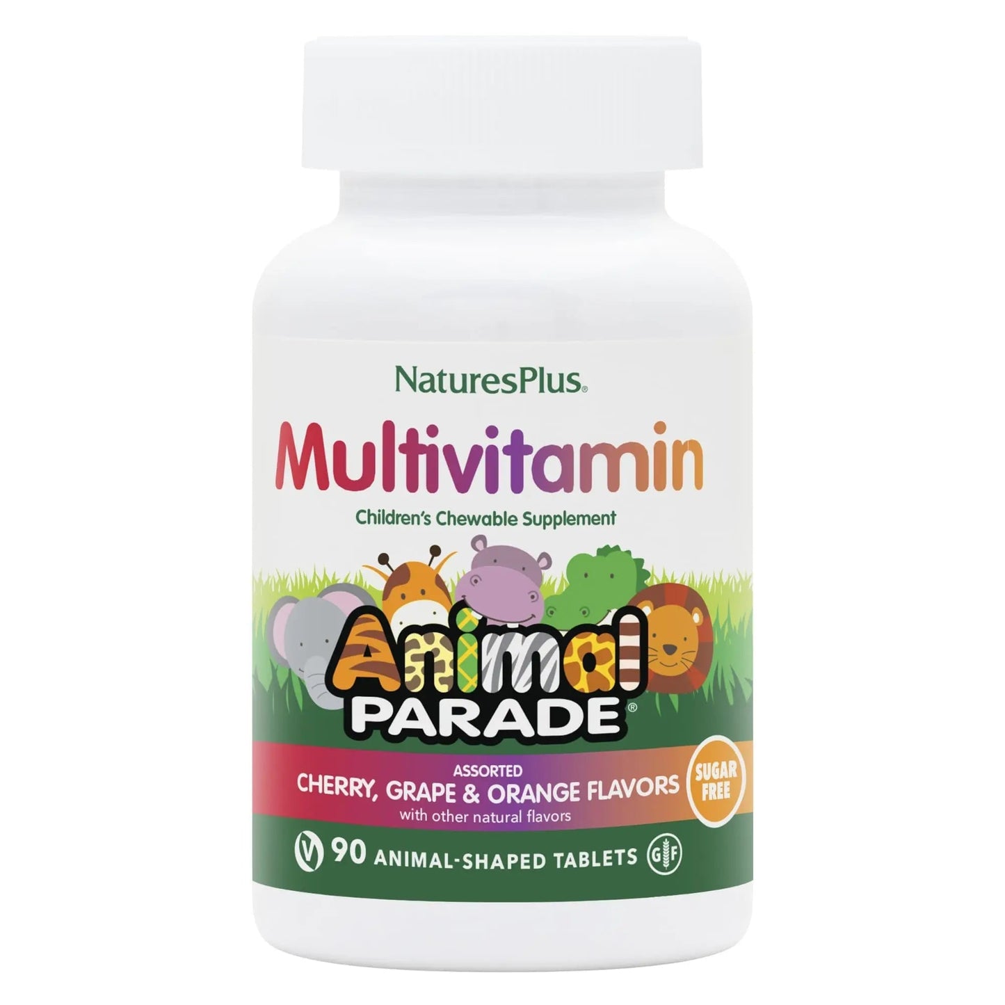 NaturesPlus Animal Parade Sugar-Free Children's Multivitamin - Assorted Cherry, Grape & Orange Flavors - Pack of 2 NaturesPlusBuy Supplements Australia