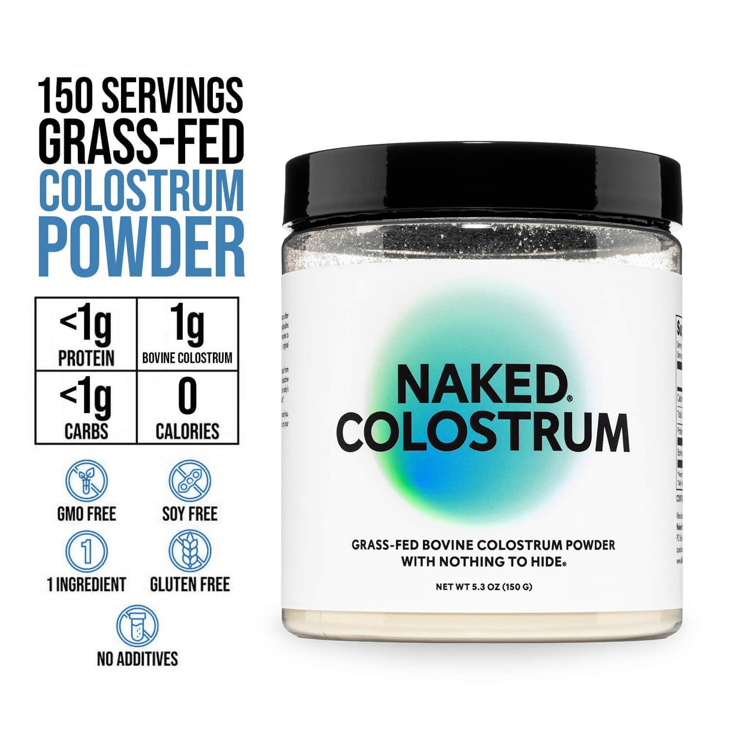 NAKED Colostrum Powder – 100% Grass-Fed Bovine Colostrum Supplement from US Farms | Tested at 20%+ IgG | Gut Health, Immunity, Recovery & Skin Support - 150 Servings NAKEDBuy Supplements Australia