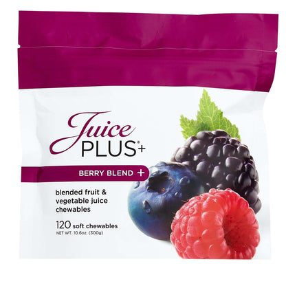 Juice Plus+ Berry Blend Soft Chews (Chewables) - Daily Nutrition from 12 Plants with Whole Fruit, Vegetable, & Berry - Raspberry, Bilberry, Blueberry, and More! for Adults and Kids - (1-mo, 30 Chews) Juice Plus+Buy Supplements Australia