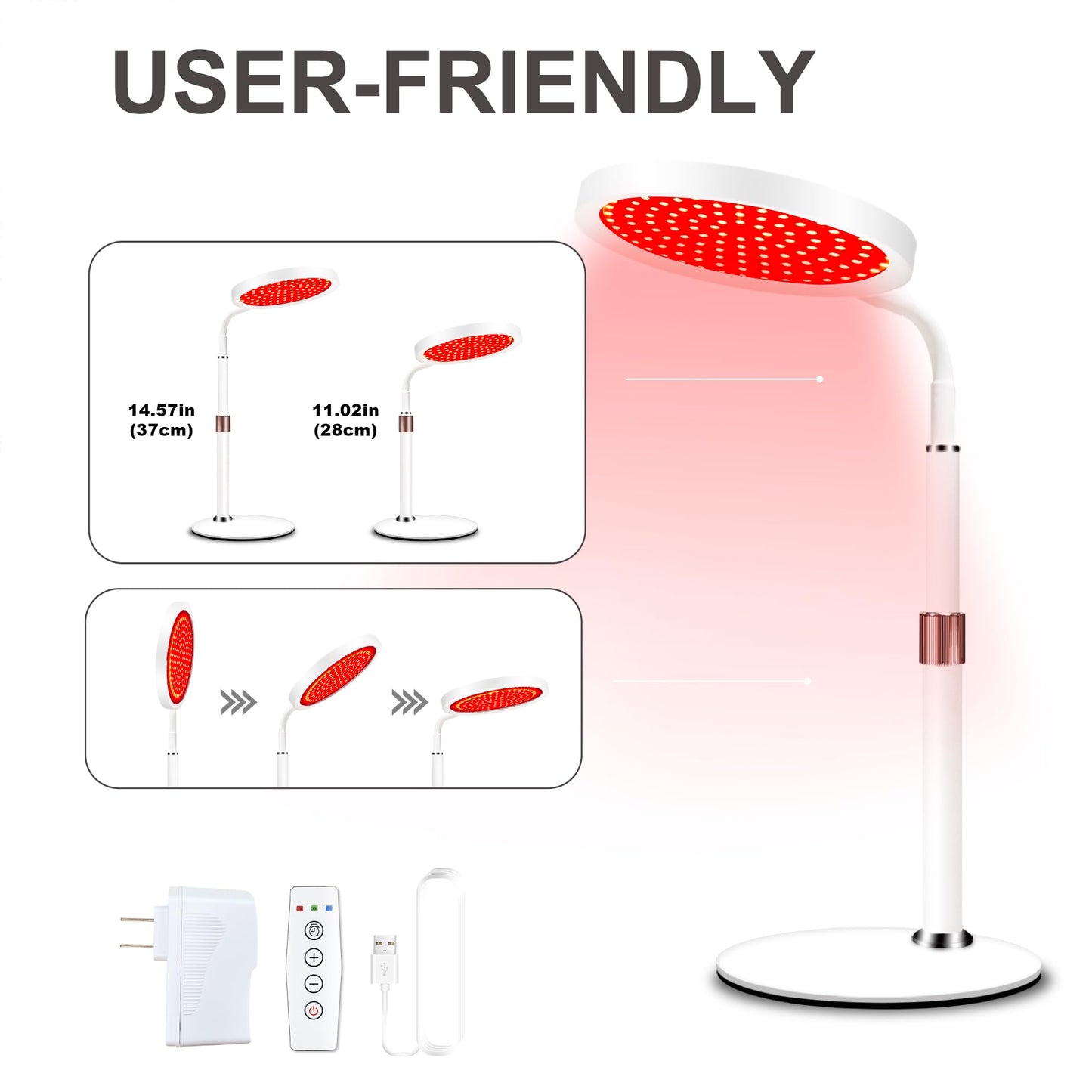 Red Light Lamp with Base, 660nm Red Light & 850nm Near Infrared Red Light Lamp with Timer DevowellteBuy Supplements Australia