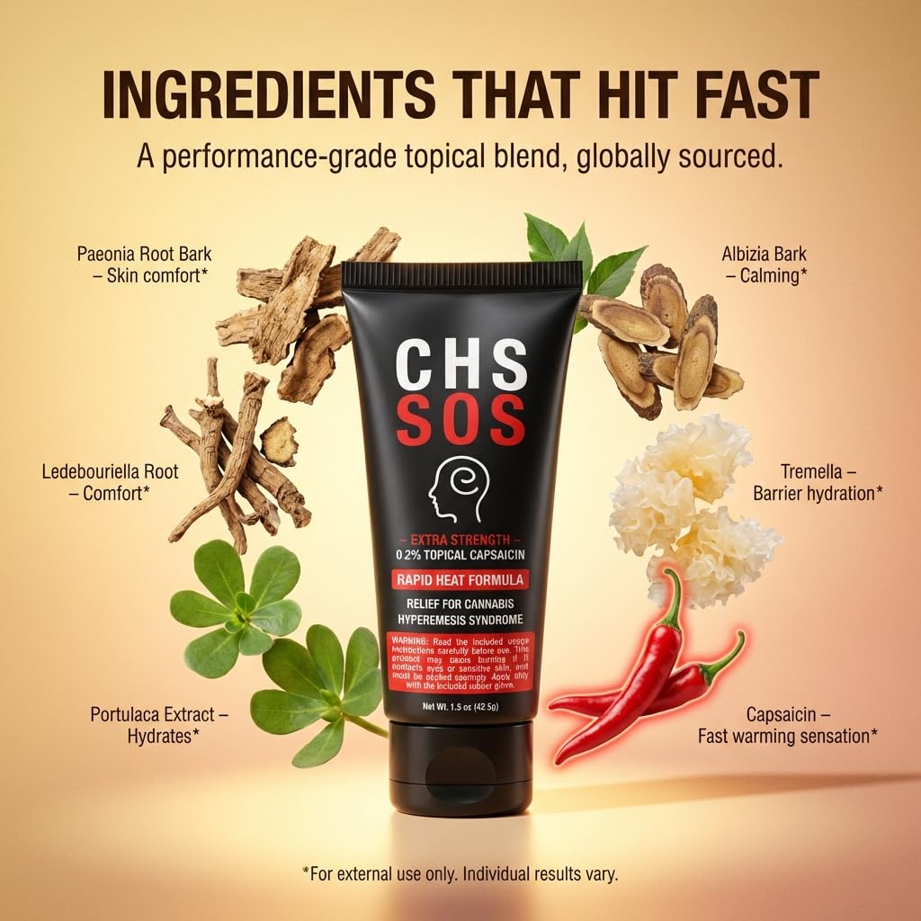 CHS SOS Warming Relief Cream – High Potency Capsaicin Topical for Abdominal & Muscle Discomfort – Soothing Warming Sensation for Targeted Comfort – Fast-Acting, Non-Greasy Formula – 1.5 oz x 2pack CHS SOSBuy Supplements Australia