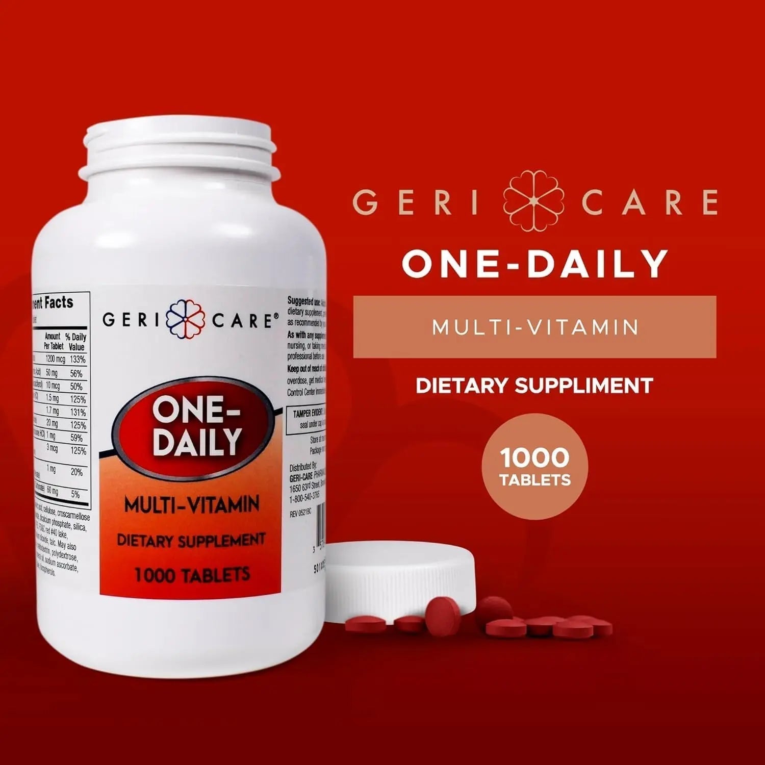GeriCare Multivitamin Supplement Tablets, (Bottle of 1000) GeriCare