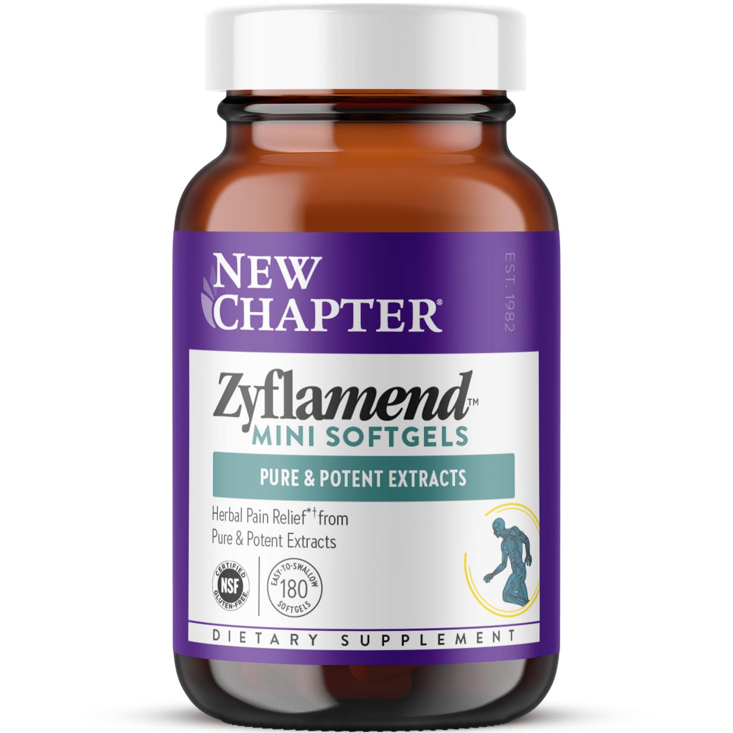 New Chapter Zyflamend™ Mini Softgels, Joint Supplement & Herbal Pain Relief – with Turmeric, Ginger & Green Tea - for Healthy Inflammation Response, Mobility & Flexibility, 180 mini softgels New ChapterBuy Supplements Australia