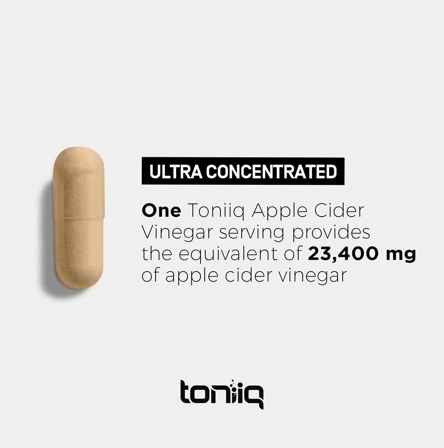 Toniiq 20% Acetic Acid Ultra High Strength Non-GMO Apple Cider Vinegar Capsules ToniiqBuy Supplements Australia