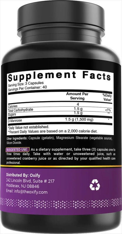 Oxify D-Mannose 1500 mg | 120 Tablets | Gluten-Free, Non-GMO | Supplement Made in USA OxifyBuy Supplements Australia