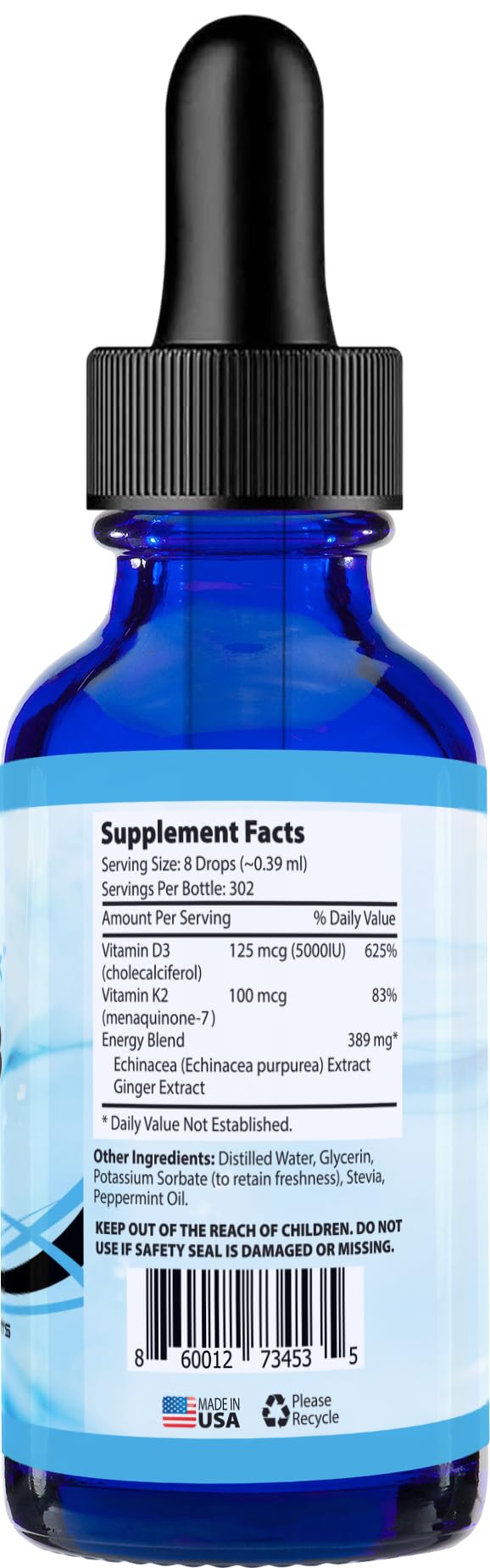 Absonutrix Vitamin D3 K2 Drops, 390mg, 4 Oz Liquid, 302 Servings, Made in USA, Quick Absorption, Quality Potent Ingredients, Non-GMO, GMP Certified, Cruelty-Free Products, Bone Strength Supplements AbsonutrixBuy Supplements Australia