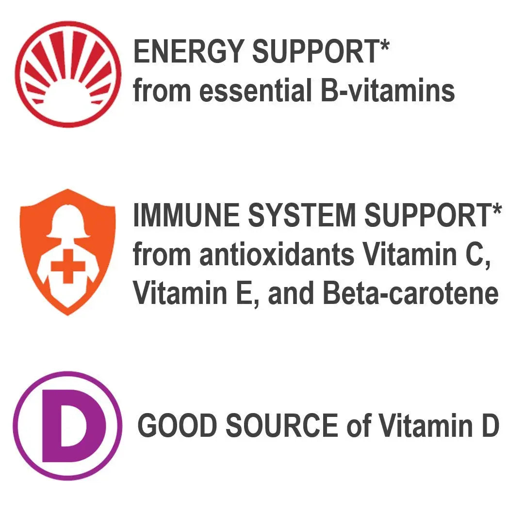 Geritol Multi-Vitamin Nutritional Support Tablets, Balance of 26 Essential Vitamins and Minerals, 100-Count Bottles (Pack of 2) Geritol