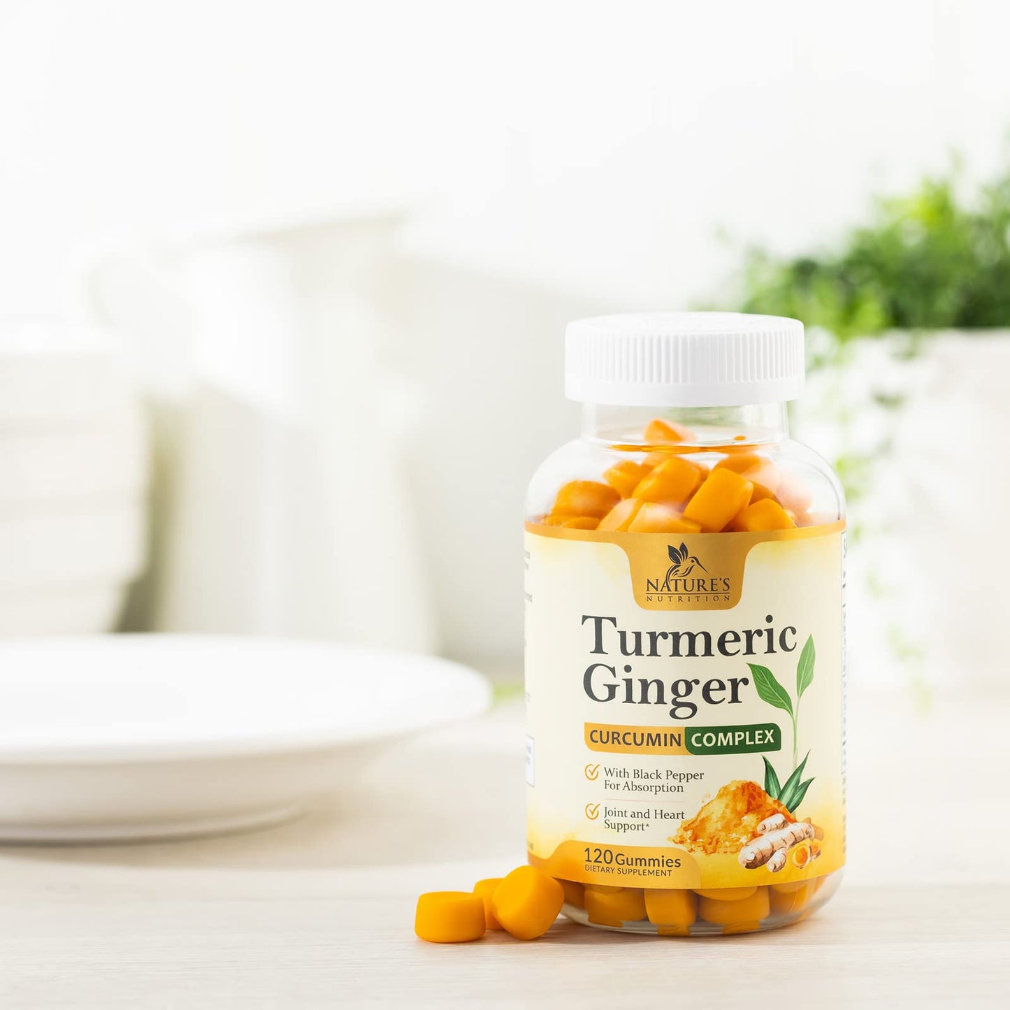 Turmeric Ginger Gummies - Vegan Turmeric Curcumin Gummy with 95% Curcuminoids Nature's NutritionBuy Supplements Australia