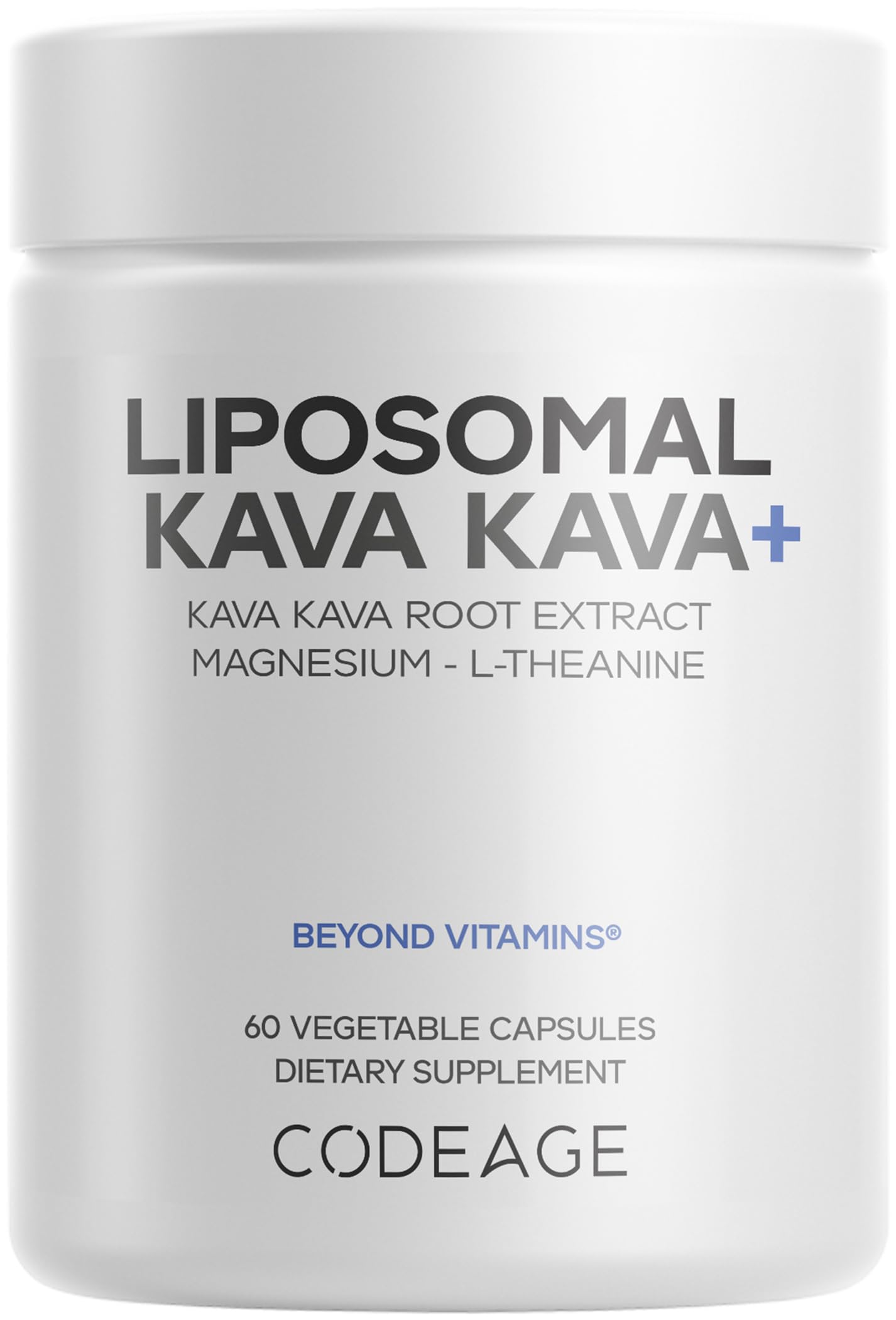 Codeage Liposomal Kava Kava+ Supplement - 500 mg 30% Kavalactones with Magnesium Glycinate - Magnesium Oxide - L-Theanine - Liposomal Delivery
