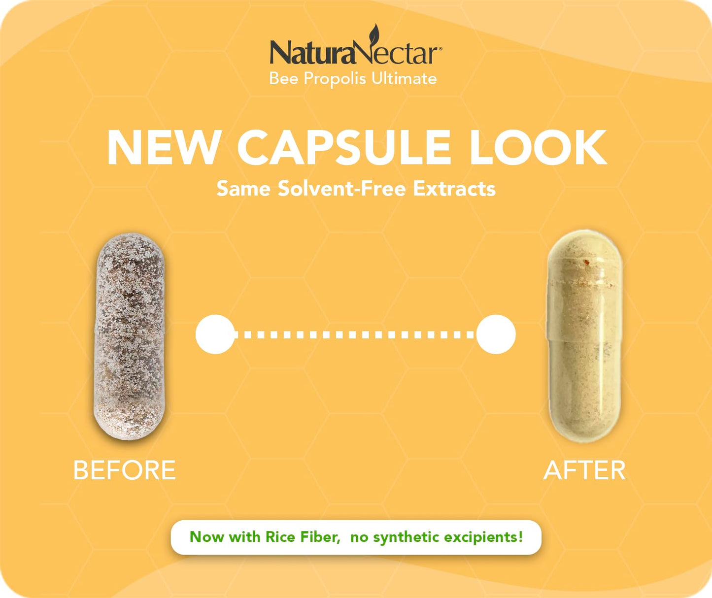 NaturaNectar - Ultimate Bee Propolis Capsules - NSF Contents Certified -Brazilian Red, Brown, & Green - Gluten-Free Supplement with Flavonoids - Naturally Sourced Through Ethical Beekeeping (60pcs.) NaturaNectarBuy Supplements Australia